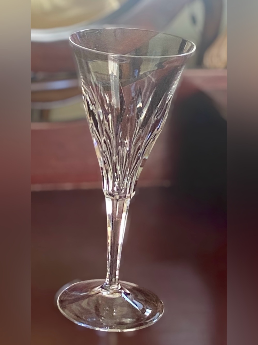 Vtg Waterford millennium Crystal Stemmed Champagne Glass Toast Pattern Flute